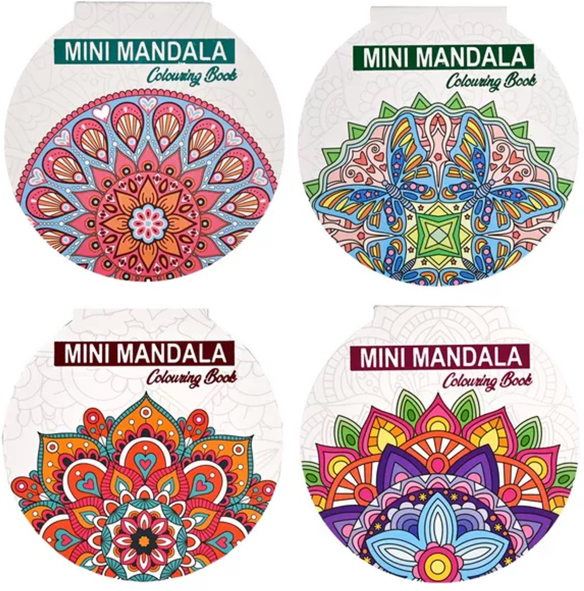 Mini Mandala Kleurboek voor Volwassenen en Kinderen Voordeelbundel - 192 Kleurplaten - 4 Kleurboeken