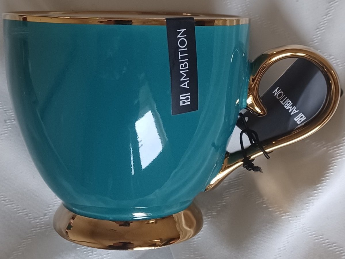 #Koffie #Mok (met gouden randje)