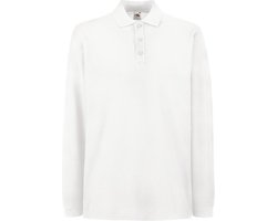 Fruit of the Loom Polo met Lange mouwen Wit L