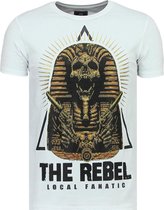 Local Fanatic Rebel Pharaoh - T-shirt exclusif pour homme - 6322W - White Rebel Pharaoh - T-shirt exclusif pour homme - 6322W - T-shirt pour homme blanc taille XXL