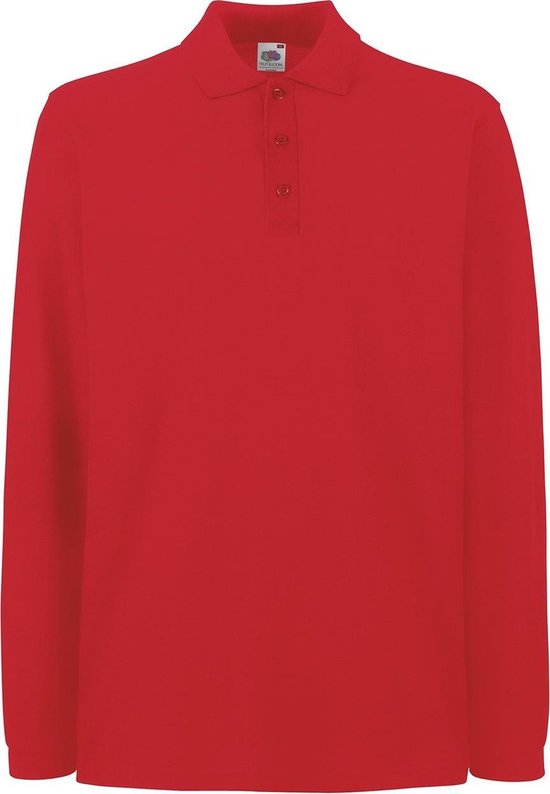 Fruit of the Loom Polo met Lange mouwen Rood M