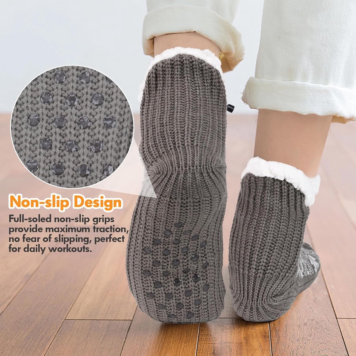 Elektrische Verwarmde Voetwarmers voor Winter - Zachte Pluche USB Voetwarmers met Antislip Zool — cadeau in Gadgets - foto 2