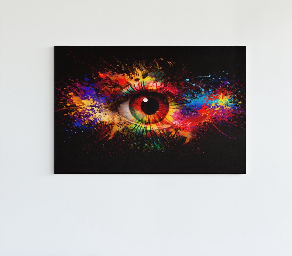 Trendex Global Canvas Schilderij - Abstracte Oog - kleurrijke Wanddecoratie - Abstract -90x60 cm