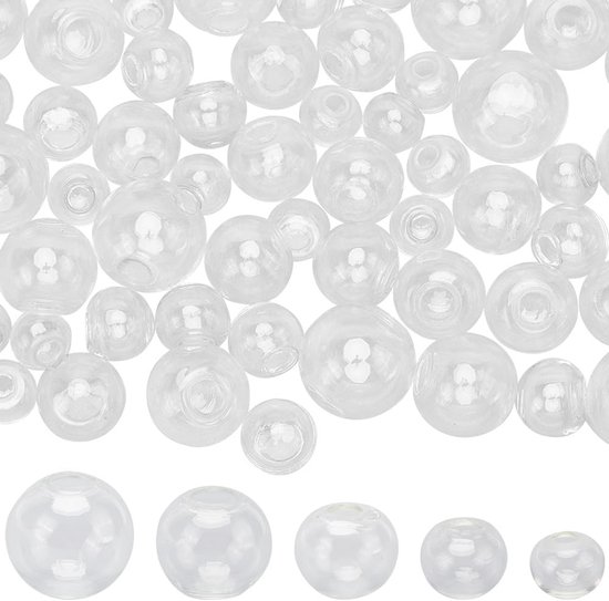 PH PandaHall 50 Stuks Glazen Cabochons – 5 Maten (10-25 Mm) – Helder En Transparant – Perfect Voor Sieraden Maken, Ringen, Kettingen En Oorbellen