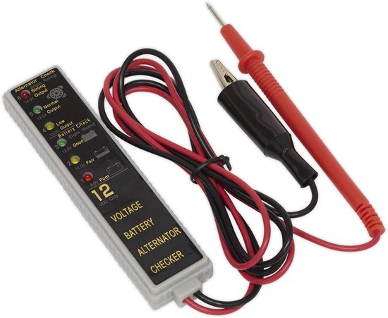 Accu Tester - Batterij Tester - Auto Onderhoud - LED Indicatoren - 12V - Meerkleurig