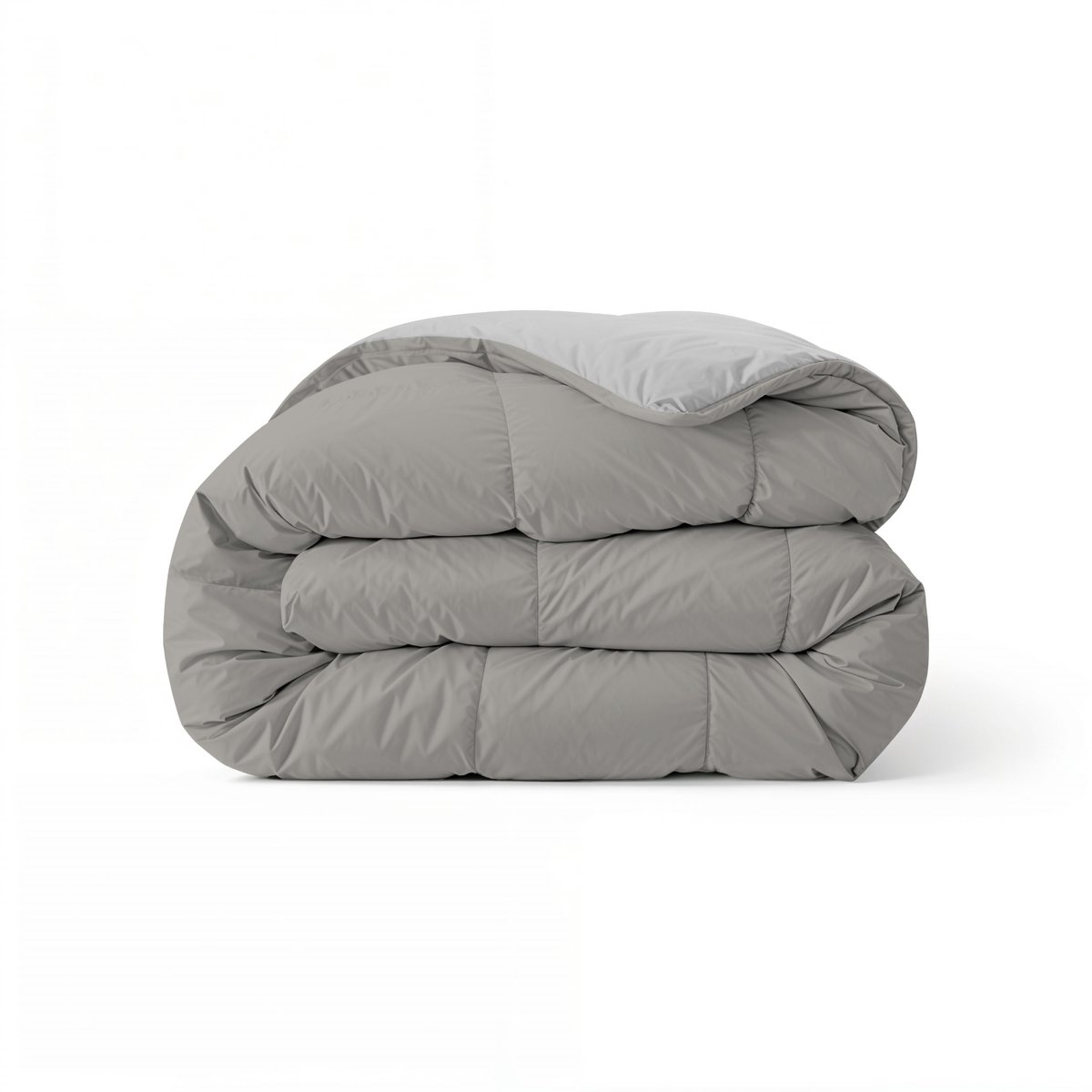 Zelesta Comfort Duo Dekbed zonder overtrek - Wasbaar Hoesloos dekbed - Met vaste overtrek - 2 in 1 - Grijs & Zacht grijs - 240x200cm