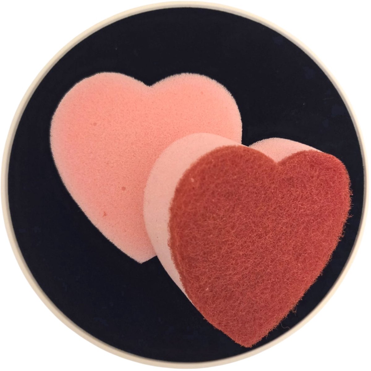 Hart spons - Sponzen - Schuurspons - Keukenspons - Hartvorm - 6 stuks - Roze / Rood