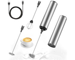 Elektrische Melkopschuimer - 3 RVS Gardes - Melkklopper - Koffie Melk Opschuimer - Eierklopper -…