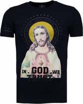 Jezus - Rhinestone T-shirt - Navy