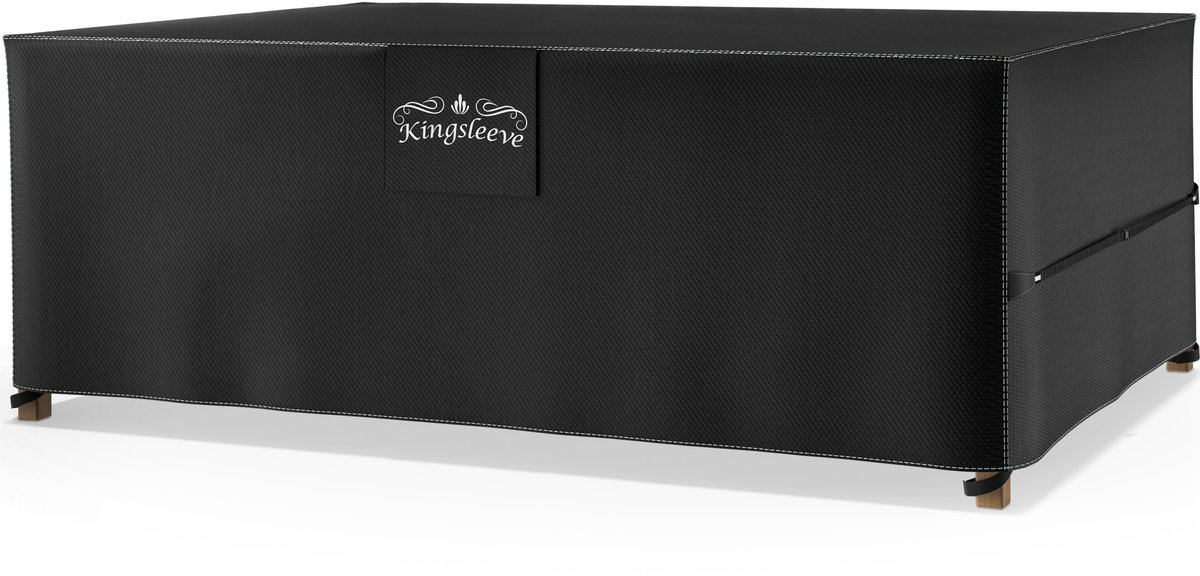 Kingsleeve Beschermhoes Tuinmeubelen – 308x138x89 cm Waterdicht – Zwart