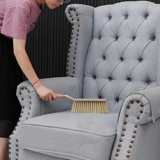 Stofborstel met lange steel van beukenhout en zachte haren - geschikt voor het reinigen van slaapkamerkleden, banken en vloeren - klein formaat - 31*7 cm - natuurlijke houtkleur - 1 stuk van Iris Hantverk — afbeelding 3