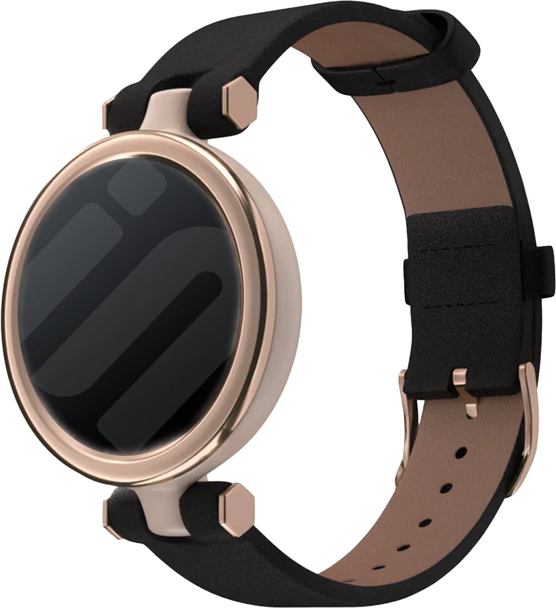 Strap-it Leren bandje - geschikt voor Garmin Lily (zwart)