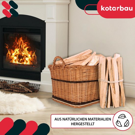 KOTARBAU Panier Osier, 60x50 cm, Buche, Naturel, Bicolore, Anse