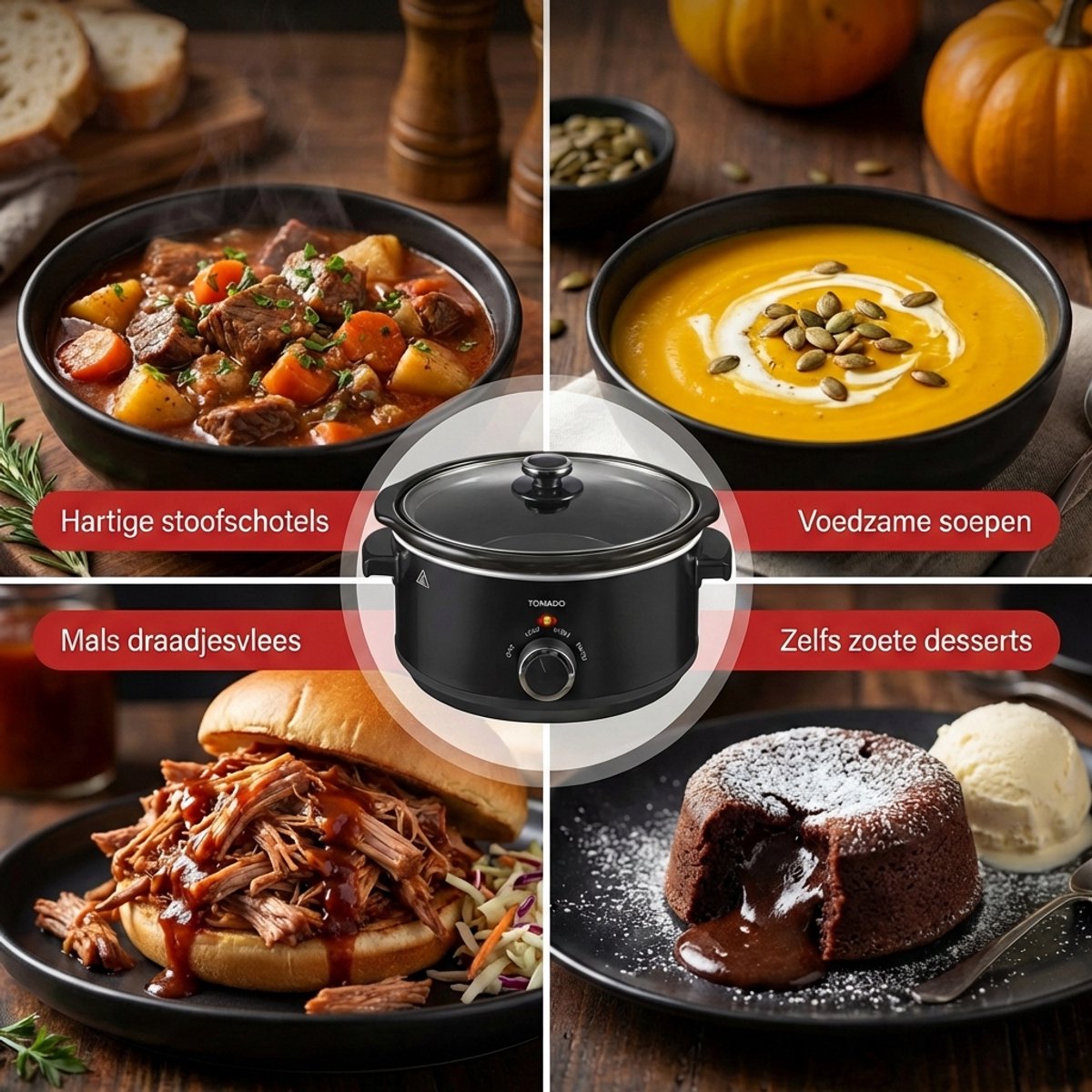 Tomado TSC3501B Slowcooker 3,5L Keramische Binnenpan PFAS - afbeelding 3