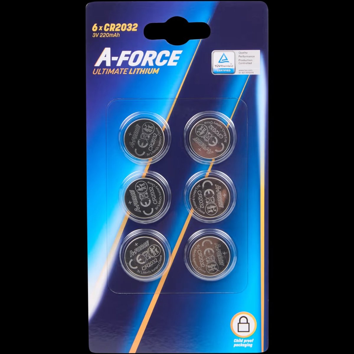 6x CR2032 A-Force knoopcelbatterijen