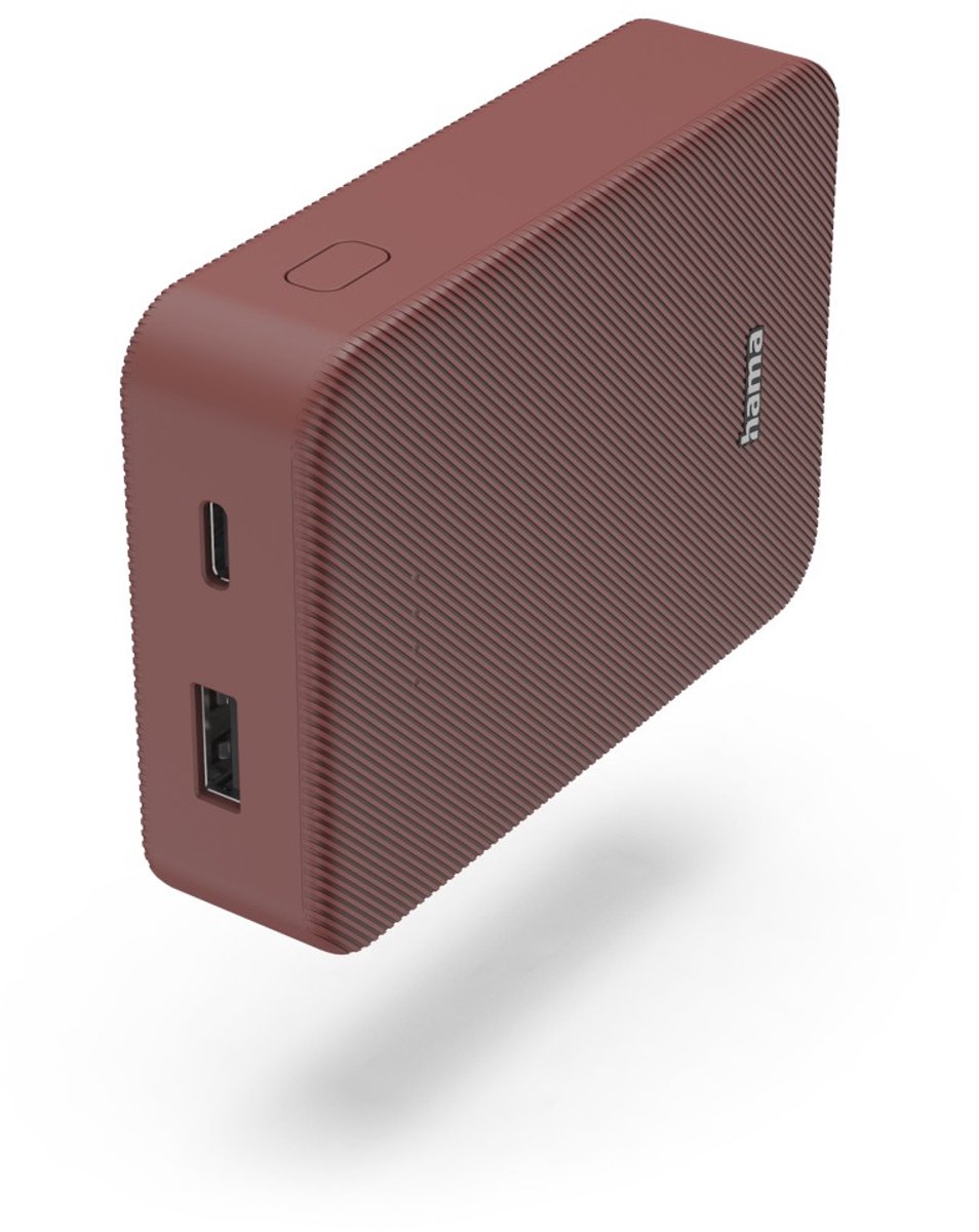 Hama Power Pack "Colour 10", 10000mAh, 2 uitgangen: USB-C, USB-A, rood