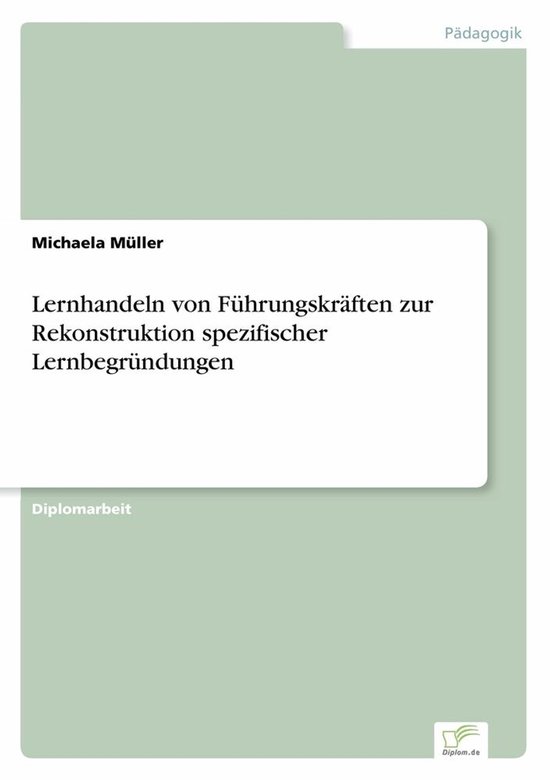 Lernhandeln von Führungskräften zur Rekonstruktion spezifi ... - cover