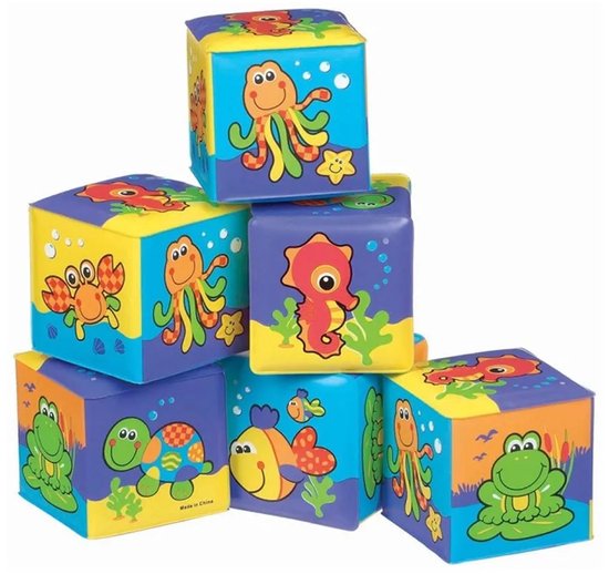 Playgro zachte blokken - Badspeelgoed - Badblokken - Set van 6 stuks - Speelgoed Baby - Speelgoed 1 jaar - Baby Speelgoed - badspeelgoed - speelgoed bad - Baby badspeelgoed