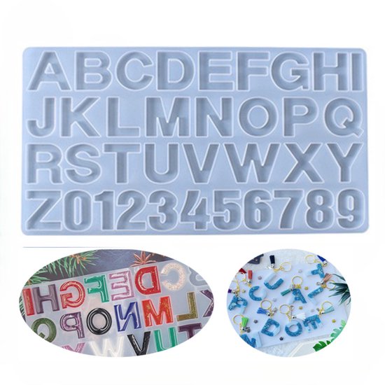 Siliconen alfabet mal - 3D-pen Lettermat XXL - Hulp voor het netjes tekenen van letters en cijfers - Knutselen - Sjablonen - Letter mallen - Alfabet Siliconen Mal Set voor Hars Gieten – LOUZIR