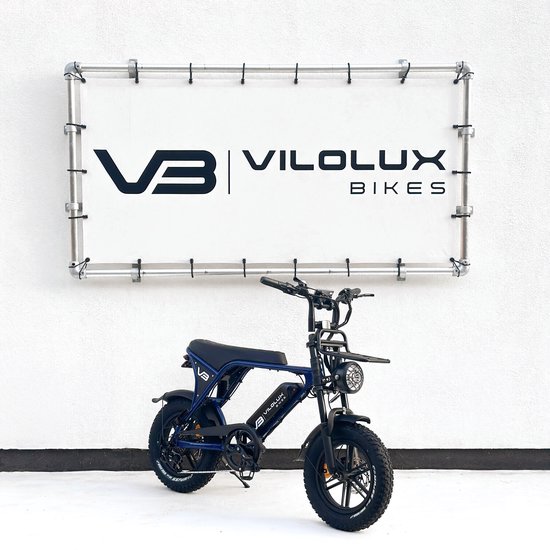 Elektrische Vilolux Fatbike C80 Mini 16″ Donkerblauw – Legaal, Niet-opvoerbaar, Hydraulische Remmen, Alarm, 2 Jaar Garantie