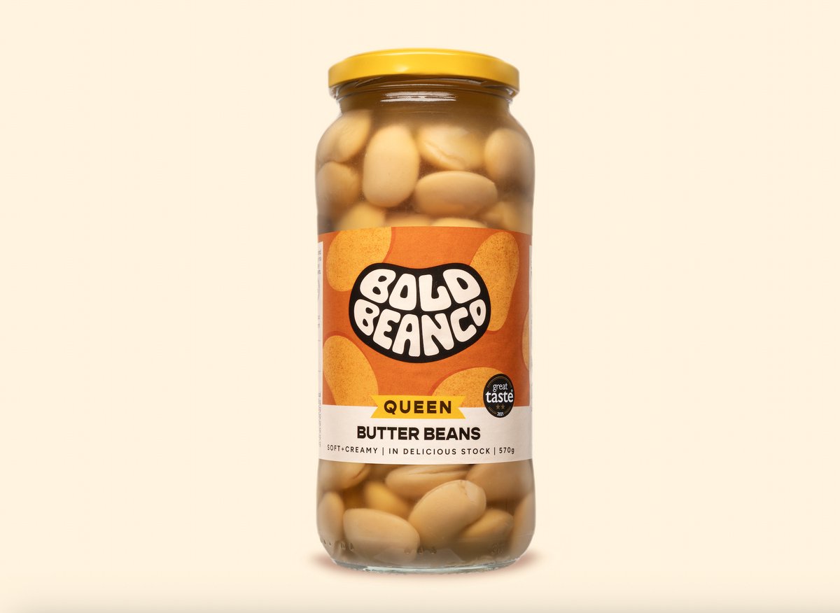 Bold Bean Co - Queen Boter Bonen - 6x 570 g - Extra romig - Rijk aan eiwit & vezels - Ready-to-eat - Vegan & glutenvrij
