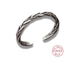 Armband - spang - 925 sterling zilver - heren - bangle - 20 cm - Buddha stijl - bali stijl