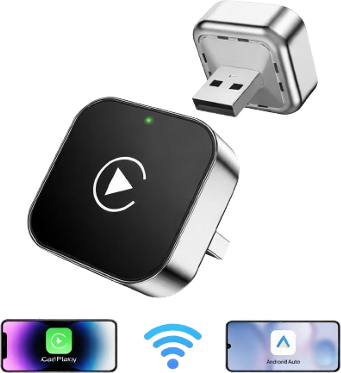 JHCarCenter 2-in-1 CarPlay Dongle - Draadloos CarPlay & Android Auto - Android Auto Dongle