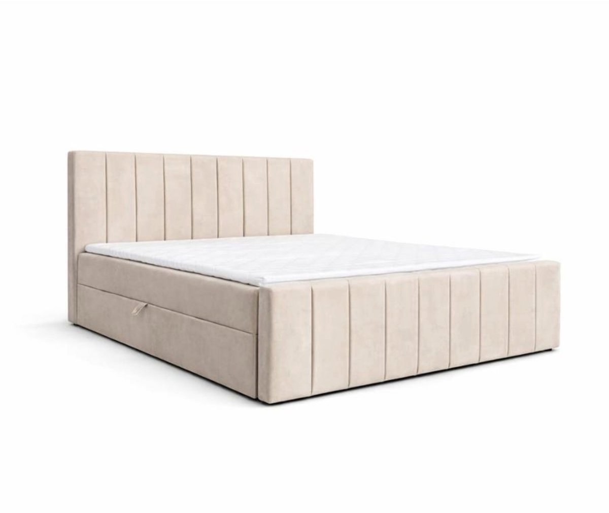 AJE Meubles Boxspringbed 01 BIS 160x200 Beige met Opbergruimte - AJE Meubles - €679,00