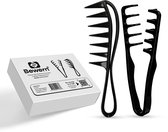 Bewern Textuur Kam & Brede Grove Kam – 2-delige Styling Kam Set – Voor Dagelijkse Haarstyling Heren – Volume & Ontwarring