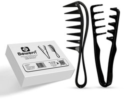 Bewern Textuur Kam & Brede Grove Kam – 2-delige Styling Kam Set – Voor Dagelijkse Haarstyling Heren – Volume & Ontwarring