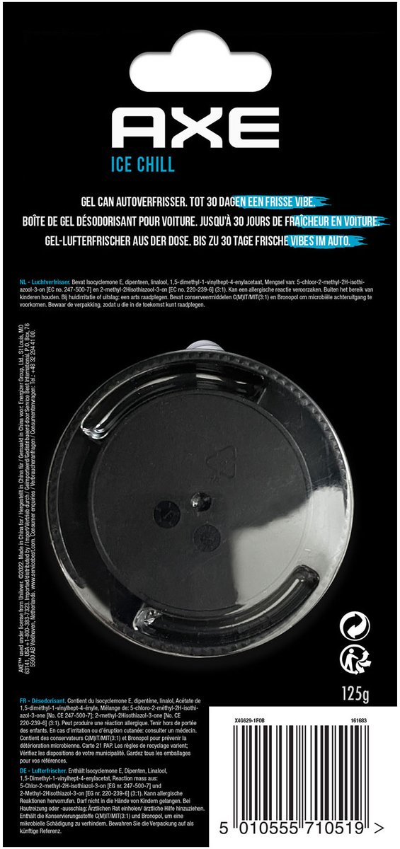 Axe Luchtverfrisser Gel Can Ice Chill Zwart/blauw