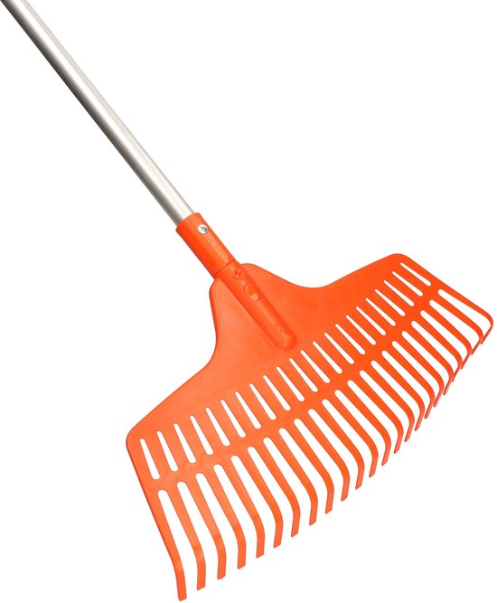 KOTARBAU® Bladhark, Tuinhark van Kunststof, 23 Tanden, Oranje- met Aluminium Steel, Gazonhark, Waaierbezem, Lichtgewicht Hark, Stevige Hark, van Merkloos	 — afbeelding 3