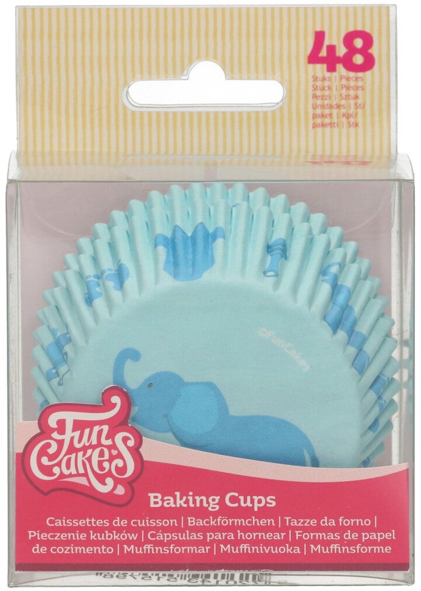 FunCakes Baking Cups - Baby Blauw - 48 Stuks - Cupcake Vormpjes Papier