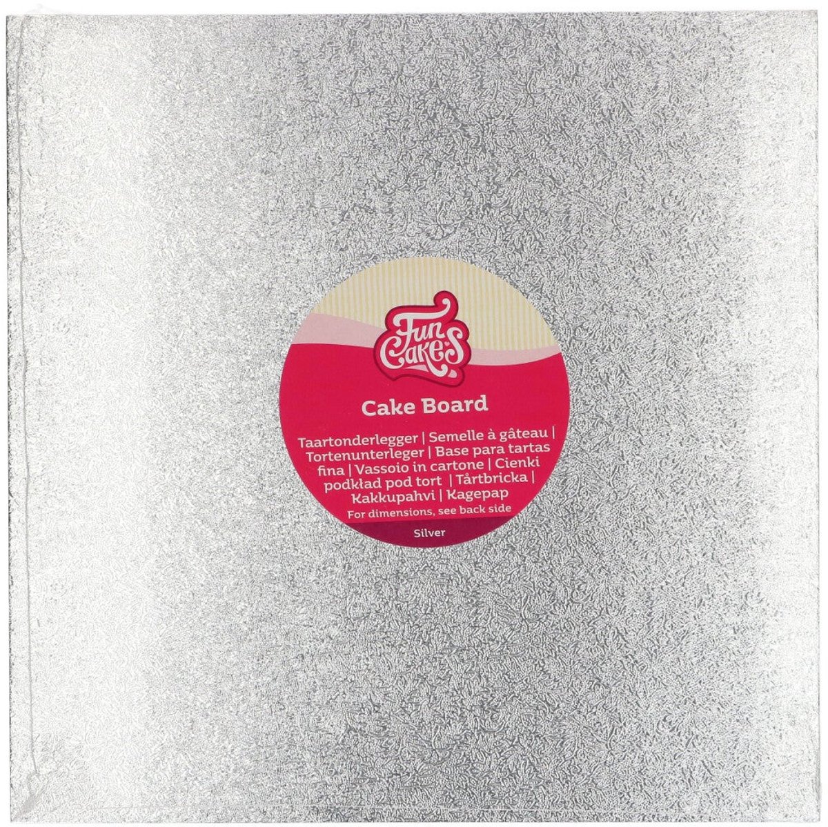 FunCakes Cake Board Vierkant - Zilver - 27,5x27,5 cm - Taartonderlegger - Taartkarton