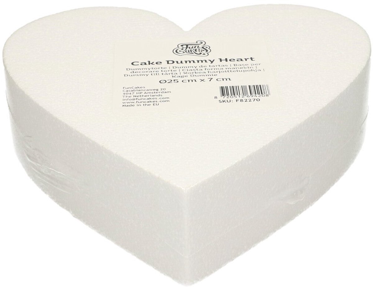 FunCakes Taart Dummy - Piepschuim Blok - Hart - Ø25 cm x 7 cm