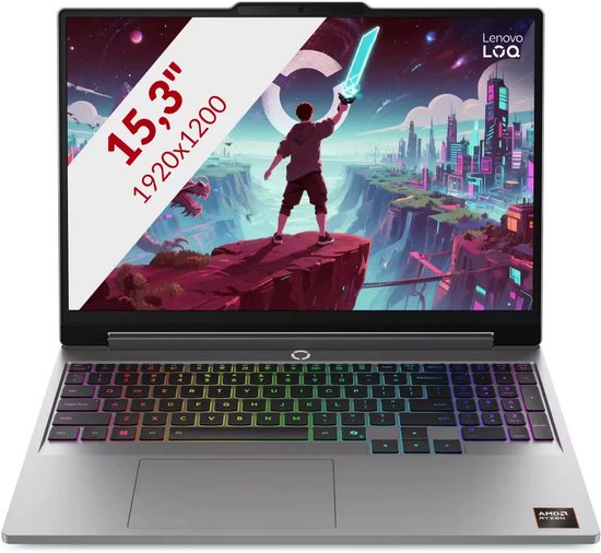 Lenovo LOQ 15AHP11 (83TN0005MH) - 15.3" - 1920 x 1200 - AMD Ryzen 7 - 16 GB DDR5 - 512 GB SSD - NVIDIA GeForce RTX 5060 - Wi-Fi 6 - Windows 11 Home - Qwerty - Grijs - Lenovo - Hoofdafbeelding