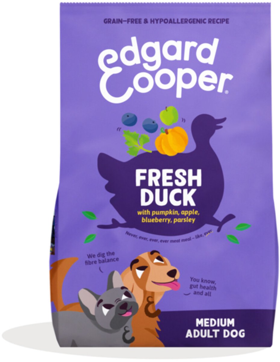 Edgard & Cooper Hondenvoer Droog Adult Medium Eend - 4 x 2,5 kg - Voordeelverpakking