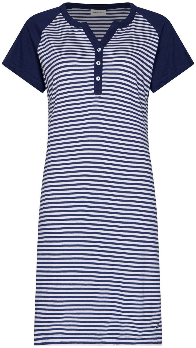 Pastunette Nachthemd - Midnight Stripes - Organisch Katoen - Blauw/Wit