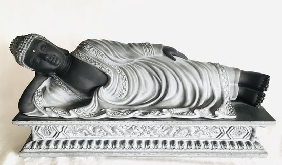 Liggende Nirvana Boeddha Japanse boeddha Zen Rulai Hoge kwaliteit Resin. 20 x 45 x 14,5 cm.