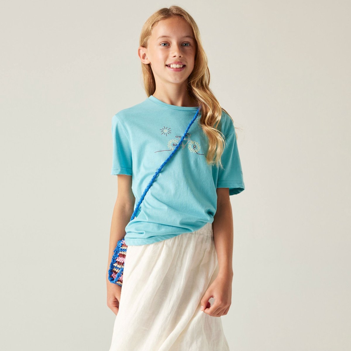 Dare2B Kids Trailblazer III T-shirt met korte mouwen en grafische print Blauw