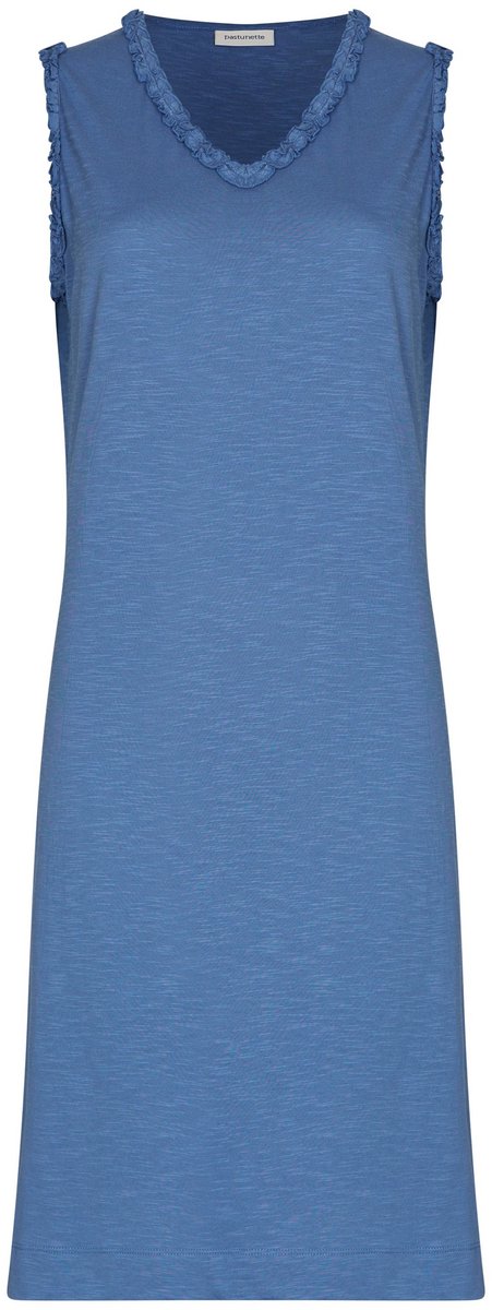 Pastunette Nachthemd - Stone Blue - Katoen - Blauw - Mouwloos