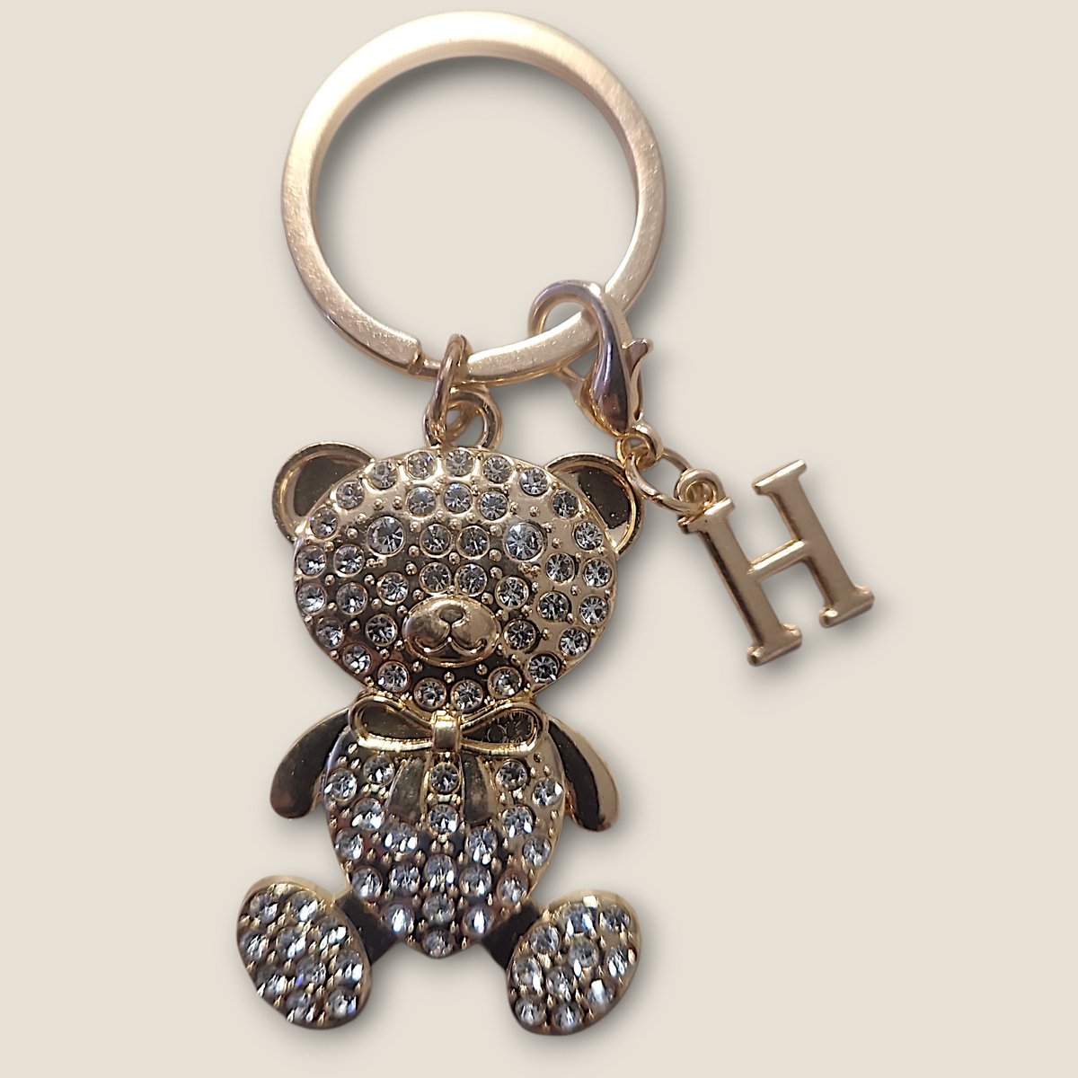 Sleutelhanger Beertje met Letter H - Gepersonaliseerd - Persoonlijk cadeau - Verjaardagscadeau - Kraamcadeau - Persoonlijk geschenk - Tashanger - Sleutelhanger
