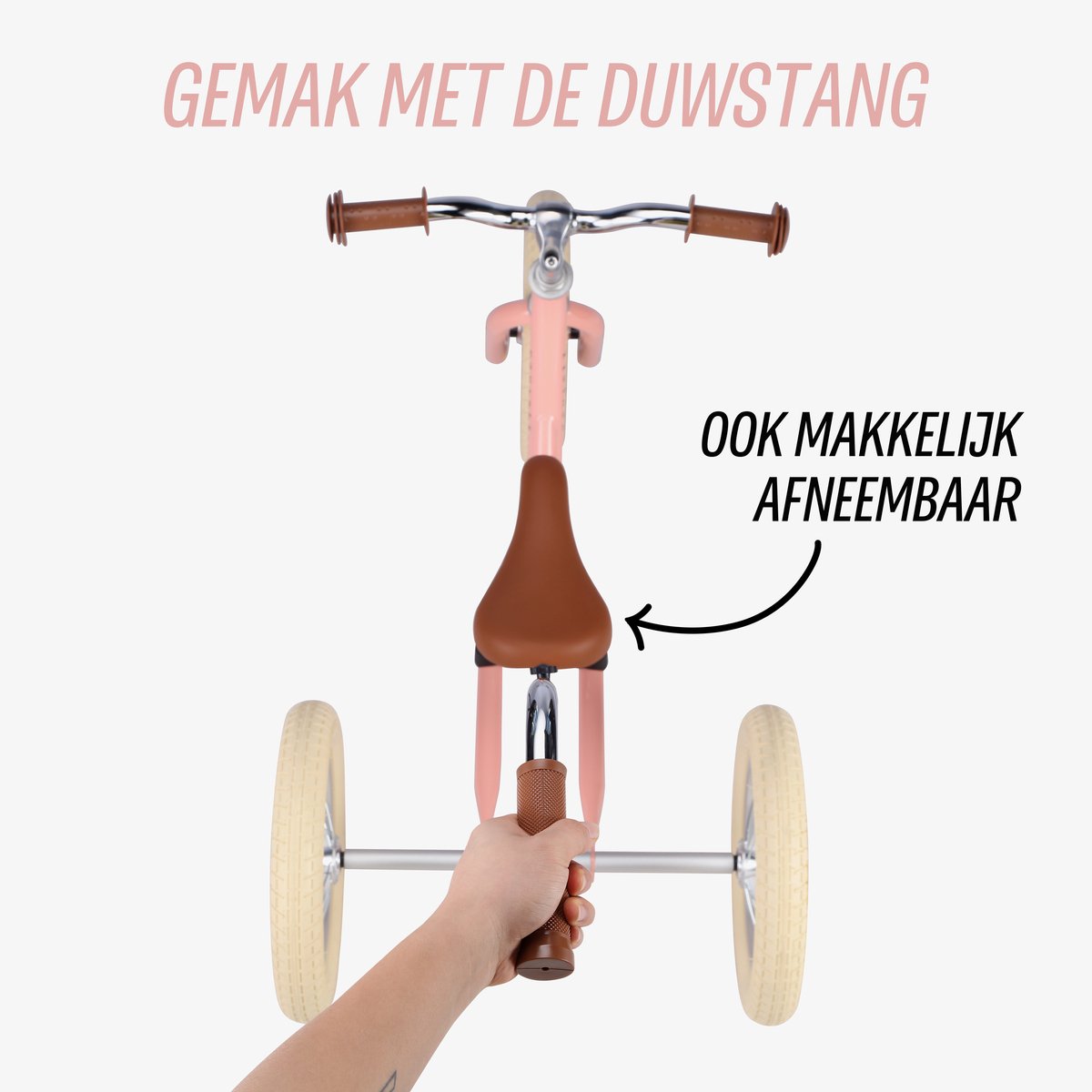 Køvapää Trike - 2 in 1 Loopfiets - 1.5 t/m 4 jaar - Met Naamsticker - 12 inch – Loopfiets - Roze — afbeelding 7