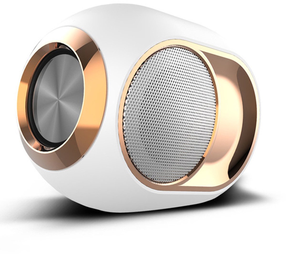 Gigicial Bluetooth-luidspreker - Draagbare luidspreker - Bluetooth V5.0 en 3D-stereogeluid - Enkel apparaat - Witte draadloze Bluetooth-luidspreker