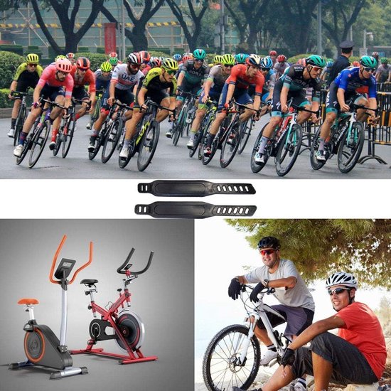 Fiets riemen - Pedal straps - 1 paar - 31 × 4,5 cm - Pedaalriemen hometrainer - Pedaalriem - Pedalen met riempjes - Pedaalriem voor stationaire fietsen - Universeel - Verstelbare lengte - Rubberen antislip - Straps - Fiets accessoires - Zwart van Merkloos — afbeelding 5