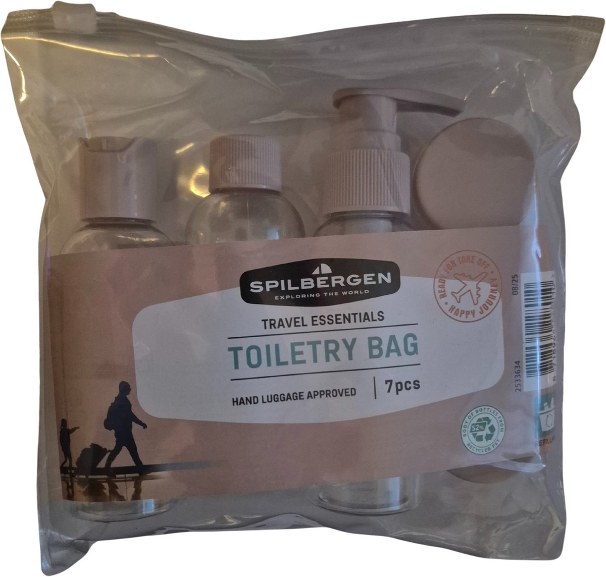 Navulbare reisflesjes en Potjes - 7 Delig - Navulflesjes - Reisetui - Navulbaar - Travel - Lege Plastic Flesjes - Lege Reisflesjes - Reisetui - Vliegtuig - TravelSet - Handbagage - Handluggage - Spilbergen- Roze