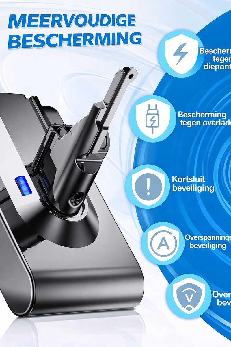 Dyson EXPER - V8/SV10 Serie Li-ion 6000mAh/21.6V Plus.Parts Accu voor Dyson thumbnail 6