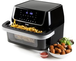 DOMO DO544FR Airfryer XXL - Heteluchtfriteuse - Family Edition - 10 L - 1800 W - Grillrek - PFAS vrij - Zwart