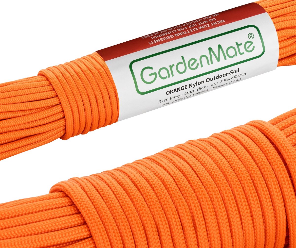 Paracord Outdoor Touw - Nylon Kernmantel - 31m lang, 4mm dik