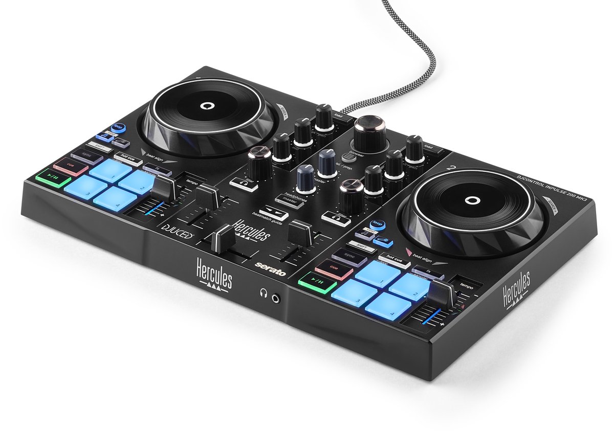 Hercules DJControl Inpulse 200 MK3 – Ideale DJ-controller om met DJ-en te beginnen – Software en tutorials inbegrepen – Spotify en Apple Music streamen met Serato DJ Lite